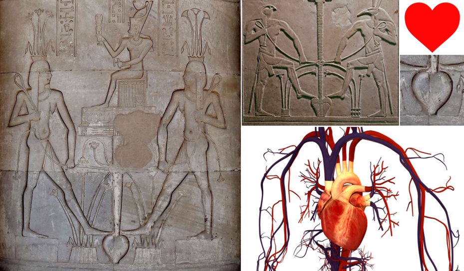 Sema Tawy Unification of Two Lands by Horus Seth Thoth Hapi Hapy Mummification Pharaoh Ancient Egypt Heart Love Symbol